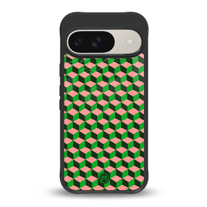 geo cube back phone cover | glass case for google pixel 9