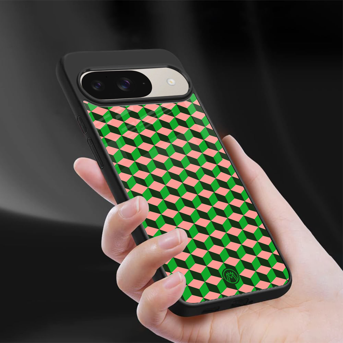geo cube back phone cover | glass case for google pixel 9