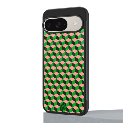 geo cube back phone cover | glass case for google pixel 9