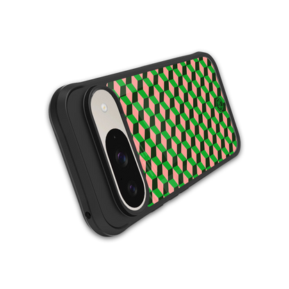 geo cube back phone cover | glass case for google pixel 9