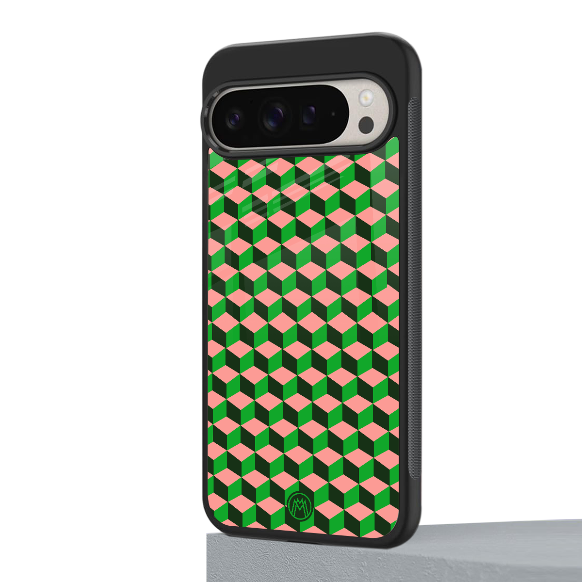 geo cube back phone cover | glass case for google pixel 9 pro xl