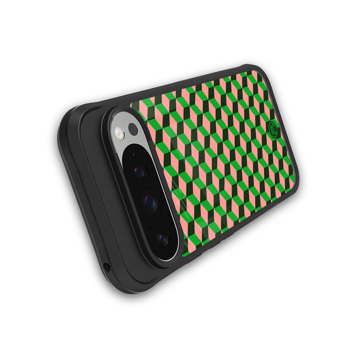 geo cube back phone cover | glass case for google pixel 9 pro