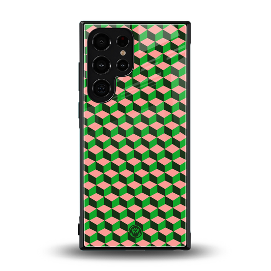 geo cube back phone cover | glass case for samsung galaxy s24 ultra