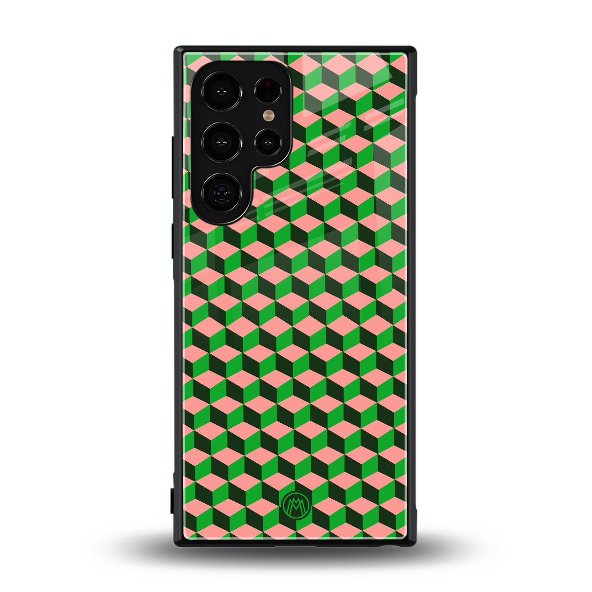 geo cube back phone cover | glass case for samsung galaxy s23 ultra