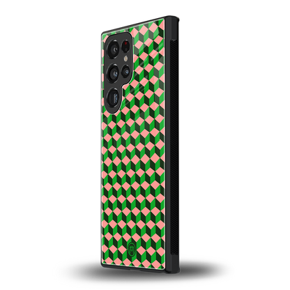 geo cube back phone cover | glass case for samsung galaxy s24 ultra