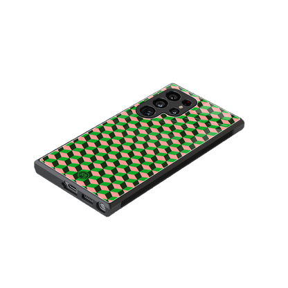 geo cube back phone cover | glass case for samsung galaxy s24 ultra