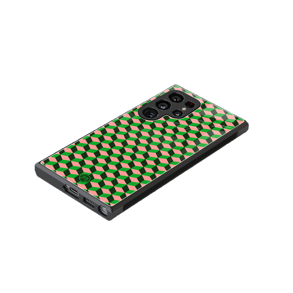 geo cube back phone cover | glass case for samsung galaxy s23 ultra