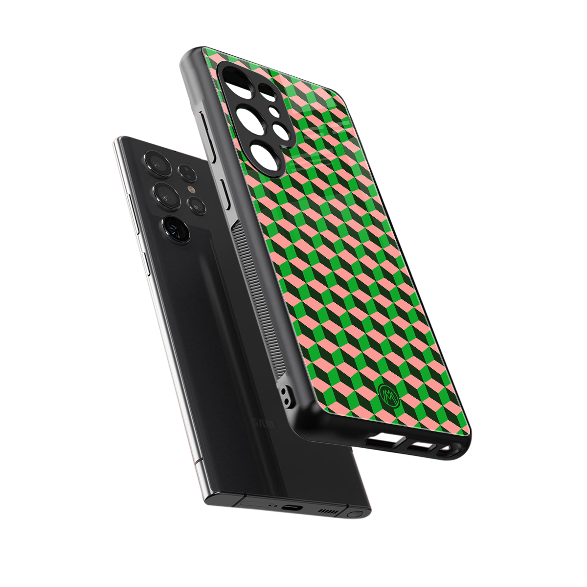 geo cube back phone cover | glass case for samsung galaxy s25 ultra