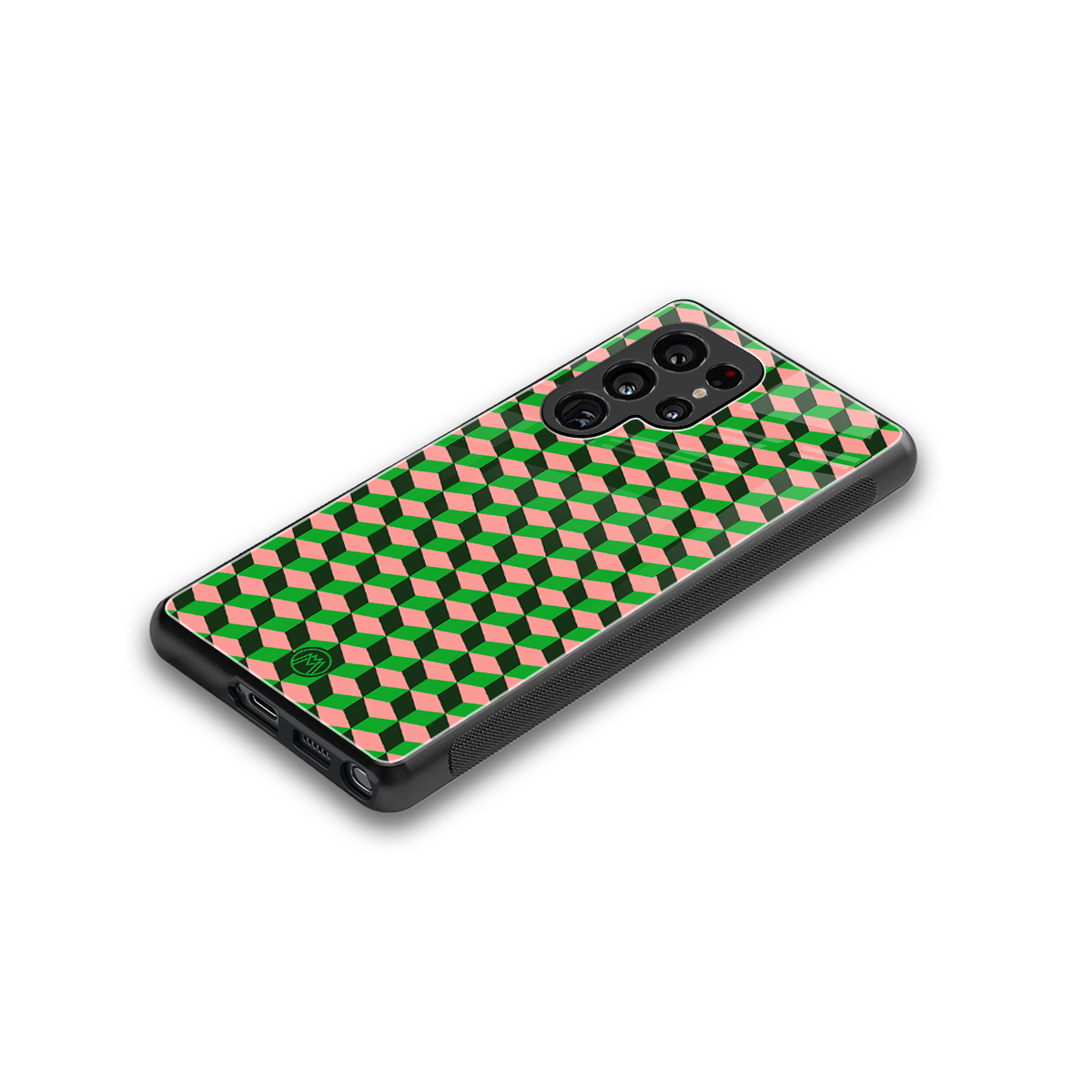 geo cube back phone cover | glass case for samsung galaxy s25 ultra