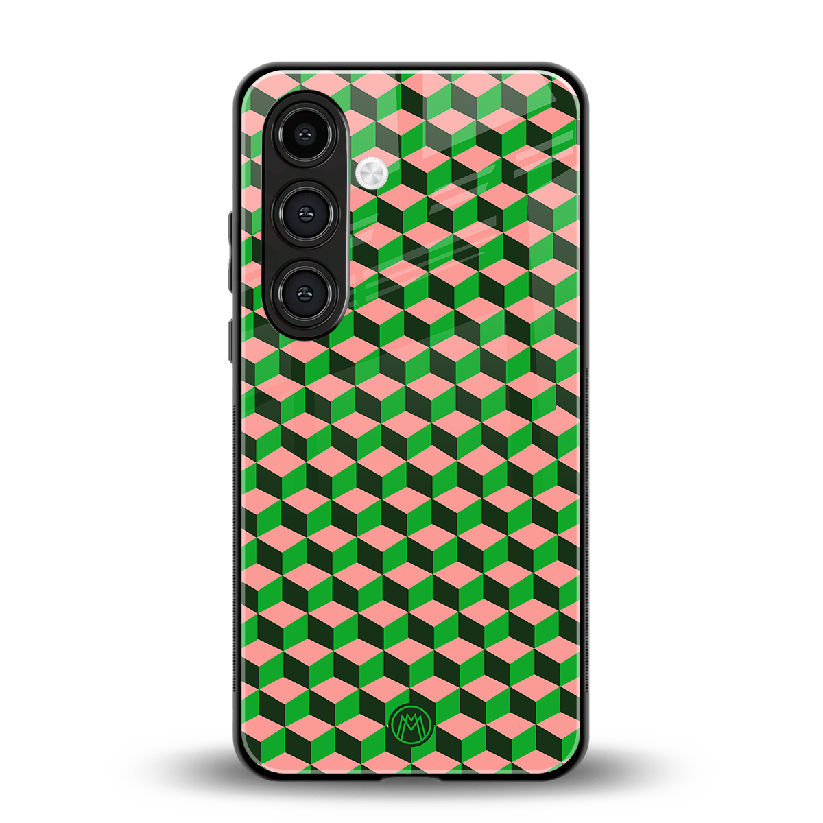 geo cube back phone cover | glass case for samsung galaxy s24 fe