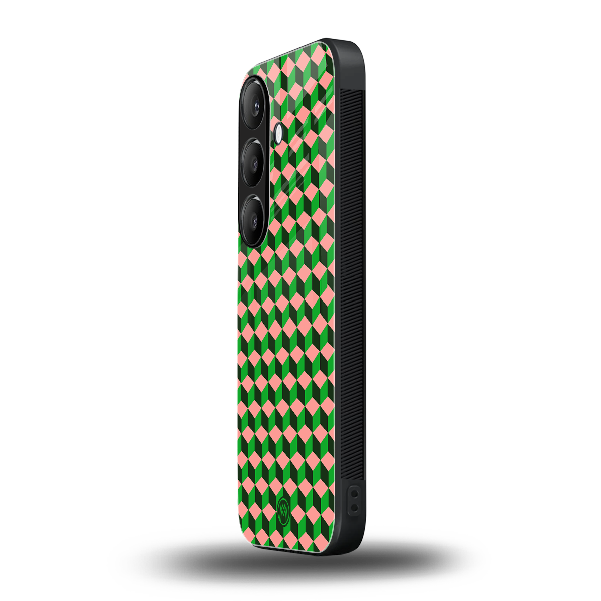 geo cube back phone cover | glass case for samsung galaxy s24 fe