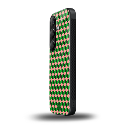 geo cube back phone cover | glass case for samsung galaxy s24 fe
