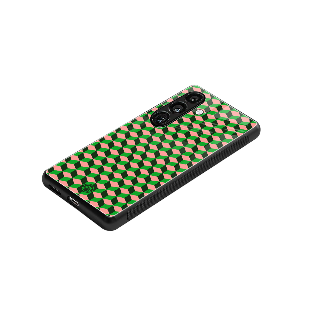 geo cube back phone cover | glass case for samsung galaxy s24 fe