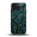 geometric green back phone cover | glass case for iphone 13 mini