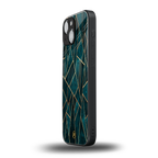 geometric green back phone cover | glass case for iphone 13 mini