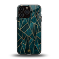 geometric green back phone cover | glass case for iphone 13 pro max