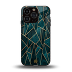 geometric green back phone cover | glass case for iphone 13 pro