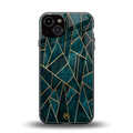 geometric green back phone cover | glass case for iphone 13