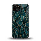 geometric green back phone cover | glass case for iphone 13