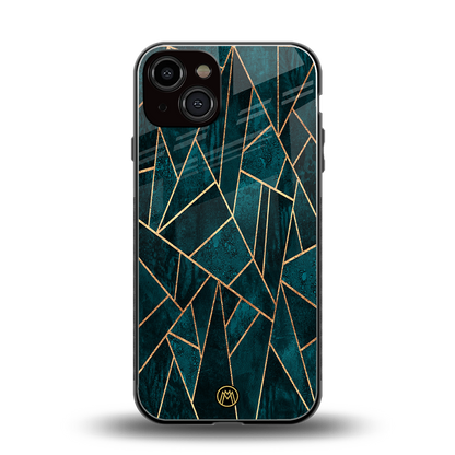 geometric green back phone cover | glass case for iphone 13