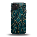geometric green back phone cover | glass case for iphone 15