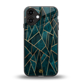 geometric green back phone cover | glass case for iphone 16