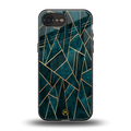 geometric green back phone cover | glass case for iphone 16e