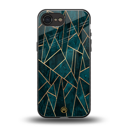 geometric green back phone cover | glass case for iphone 16e