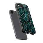 geometric green back phone cover | glass case for iphone 16e
