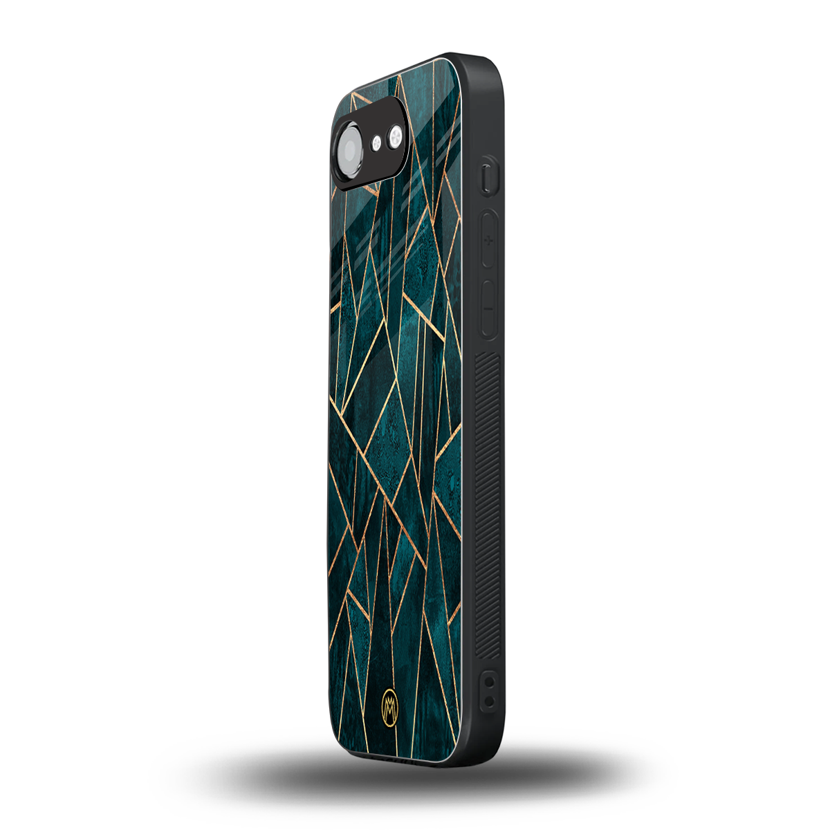 geometric green back phone cover | glass case for iphone 16e