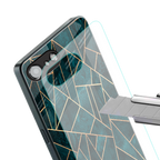 geometric green back phone cover | glass case for iphone 16e