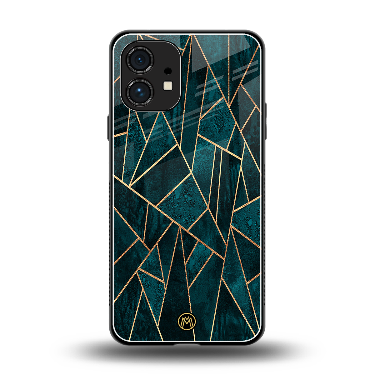 geometric green back phone cover | glass case for nothing phone 1