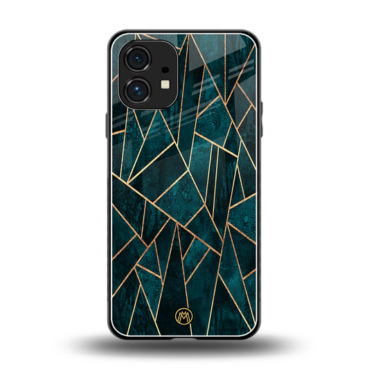 geometric green back phone cover | glass case for nothing phone 1