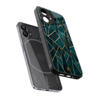 geometric green back phone cover | glass case for nothing phone 1