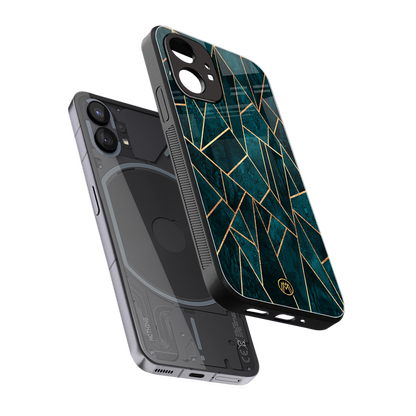 geometric green back phone cover | glass case for nothing phone 1