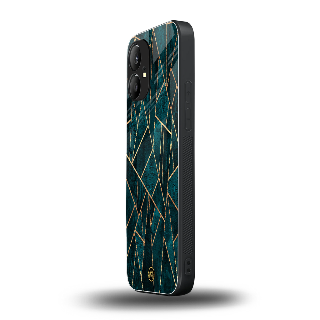 geometric green back phone cover | glass case for nothing phone 1