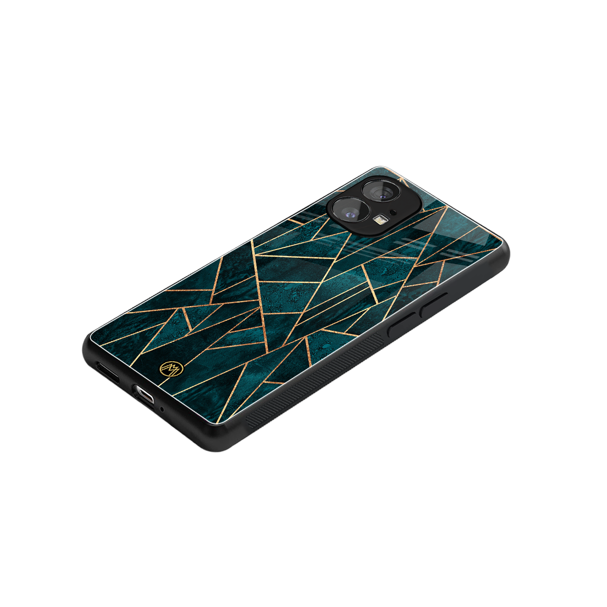 geometric green back phone cover | glass case for nothing phone 1