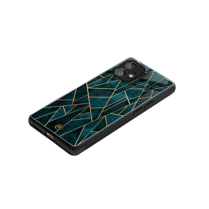geometric green back phone cover | glass case for nothing phone 1