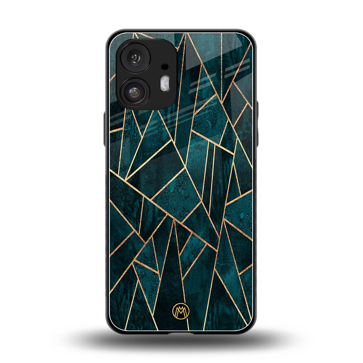 geometric green back phone cover | glass case for nothing phone 2