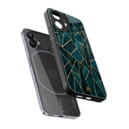 geometric green back phone cover | glass case for nothing phone 2
