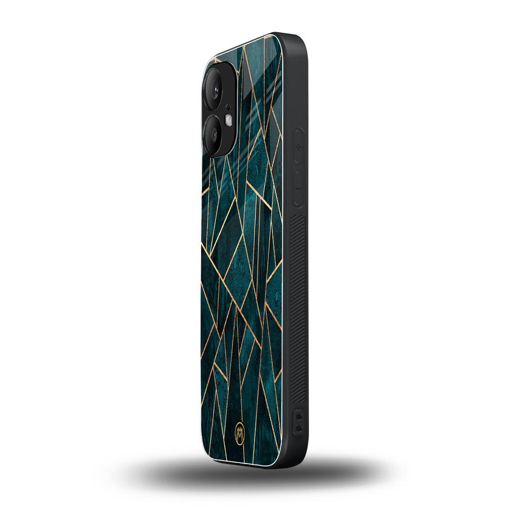 geometric green back phone cover | glass case for nothing phone 2