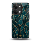 geometric green back phone cover | glass case for oneplus nord 3