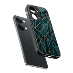 geometric green back phone cover | glass case for oneplus nord 3