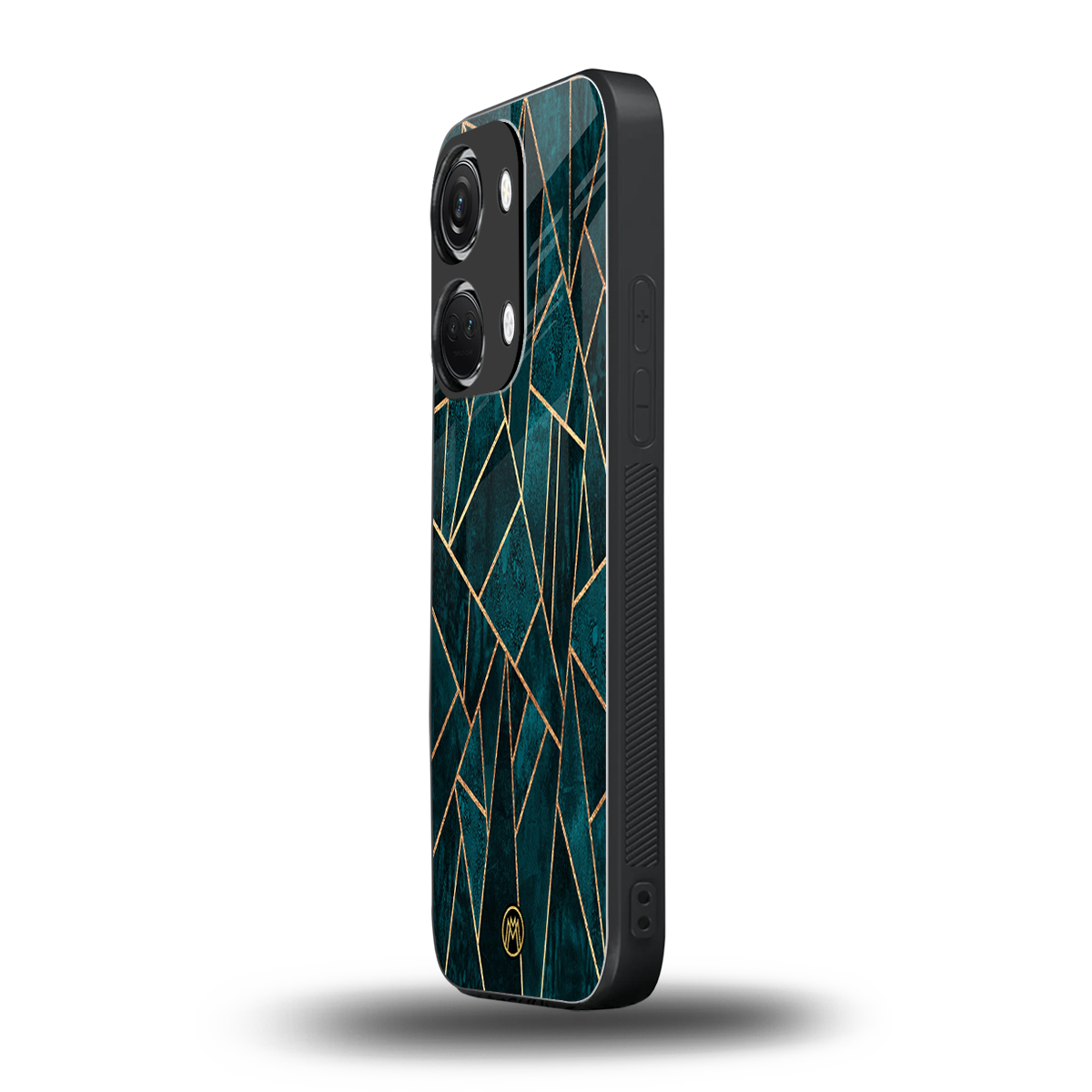 geometric green back phone cover | glass case for oneplus nord 3