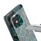 geometric green back phone cover | glass case for oneplus nord 3