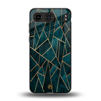 geometric green back phone cover | glass case for oneplus nord 4