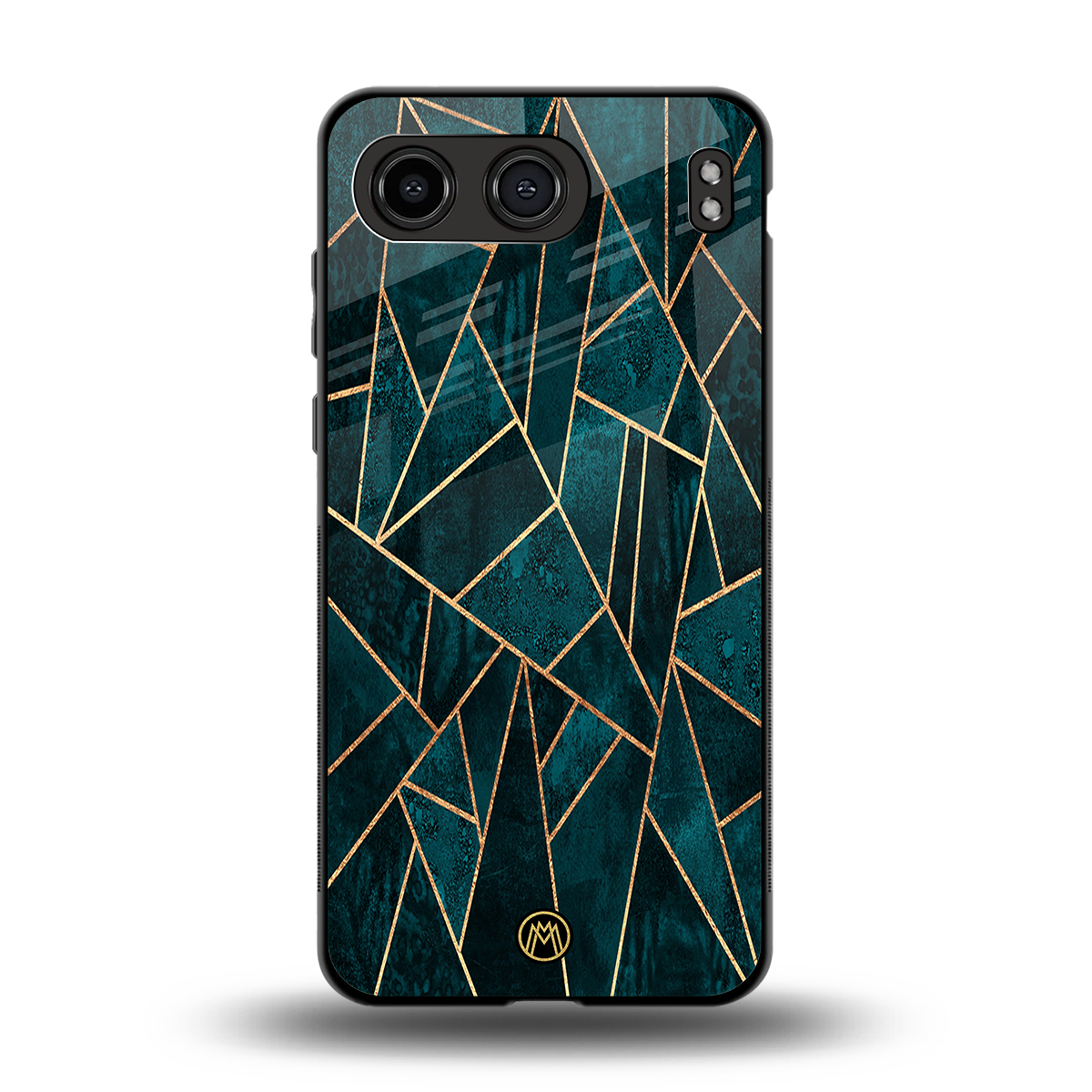 geometric green back phone cover | glass case for oneplus nord 4