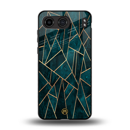 geometric green back phone cover | glass case for oneplus nord 4