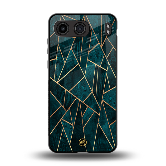 geometric green back phone cover | glass case for oneplus nord 4
