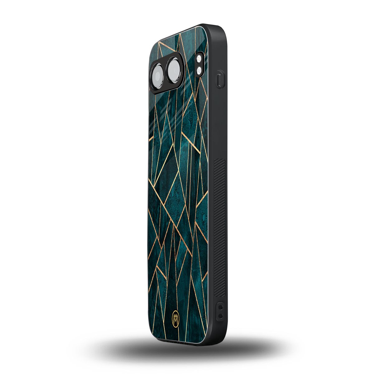 geometric green back phone cover | glass case for oneplus nord 4